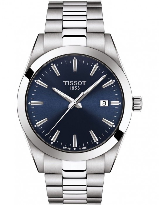 T1274071104100 Tissot Gentleman Powermatic 80. 40mm Stainless steel case. Automatic movement. Blue  dial. On bracelet